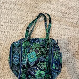 EUC: Vera Bradley Green and Blue Floral Tote